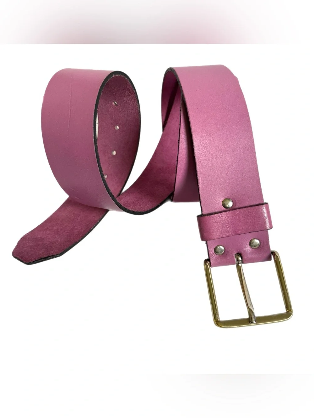 Vintage Lavender Purple Leather Wide Waist Belt 40 Artsy Eclectic Colorful Lilac